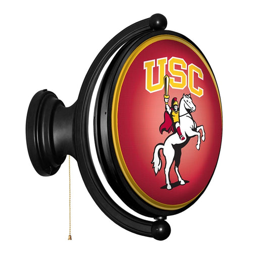 USC Trojans: Traveler - Original Oval Rotating Lighted Wall Sign - The Fan-Brand
