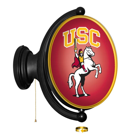 USC Trojans: Traveler - Original Oval Rotating Lighted Wall Sign - The Fan-Brand