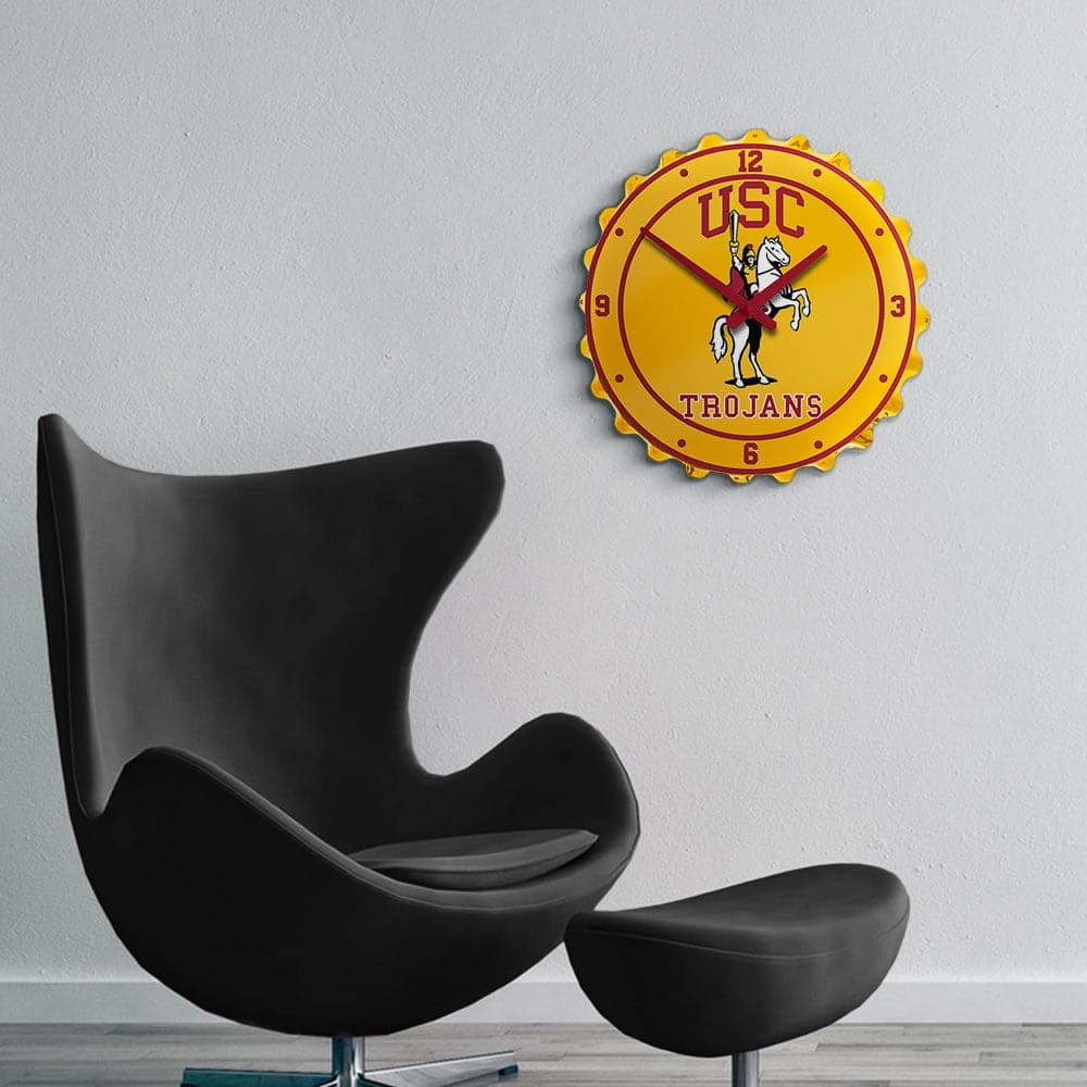 USC Trojans: Trojan - Bottle Cap Wall Clock - The Fan-Brand