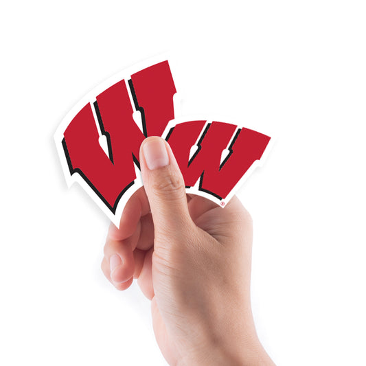 Sheet of 5 -U of Wisconsin: Wisconsin Badgers 2021 Logo Minis        - Officially Licensed NCAA Removable    Adhesive Decal