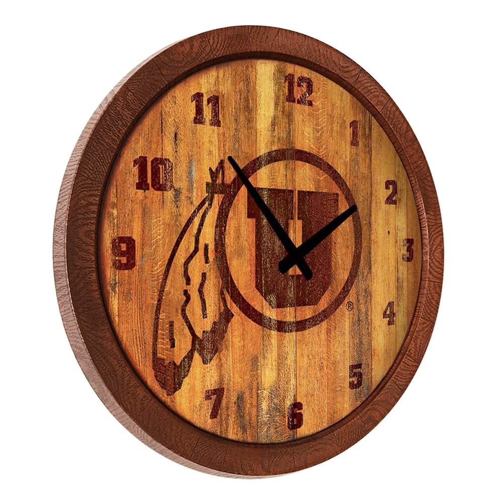 Utah Utes: Branded "Faux" Barrel Top Wall Clock - The Fan-Brand