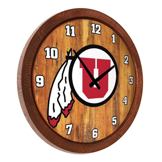 Utah Utes: "Faux" Barrel Top Wall Clock - The Fan-Brand