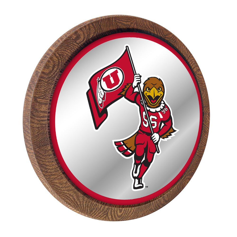 Utah Utes: Mascot - Mirrored Barrel Top Mirrored Wall Sign - The Fan-Brand