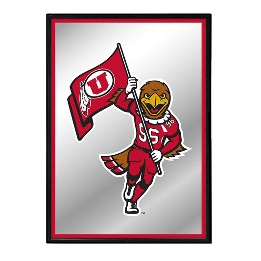 Utah Utes: Mascott - Framed Mirrored Wall Sign - The Fan-Brand