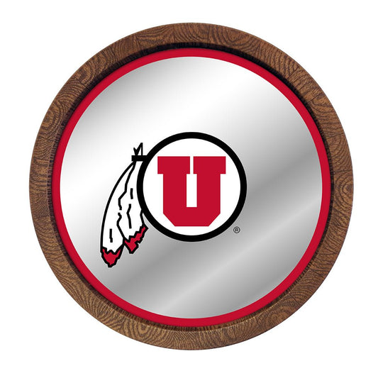Utah Utes: Mirrored Barrel Top Mirrored Wall Sign - The Fan-Brand