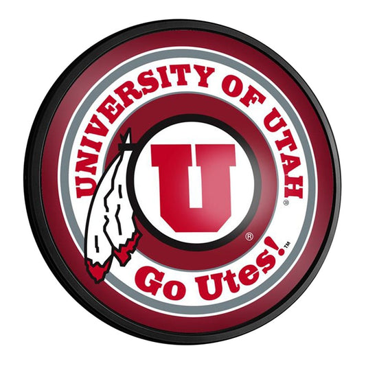 Utah Utes: Round Slimline Lighted Wall Sign - The Fan-Brand