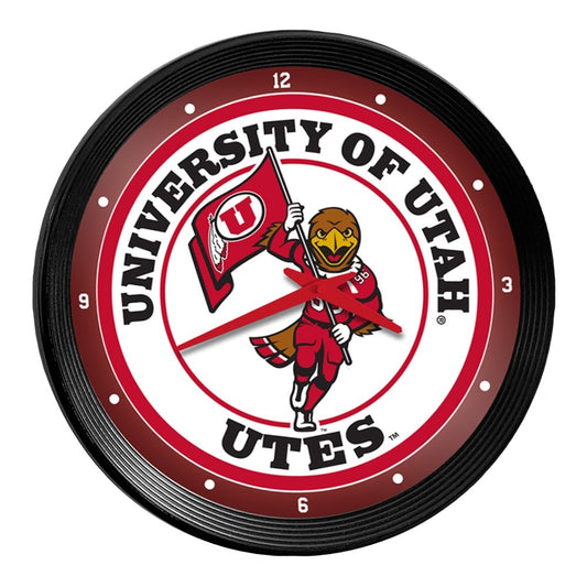 Utah Utes: Swoop - Ribbed Frame Wall Clock - The Fan-Brand