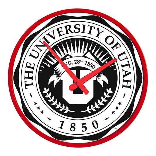 Utah Utes: University Seal - Modern Disc Wall Clock - The Fan-Brand
