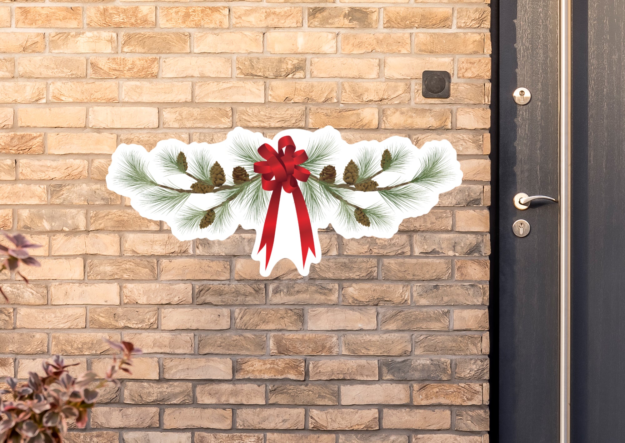 Christmas: Ribbon with Pinecones - Outdoor Graphic – Fathead