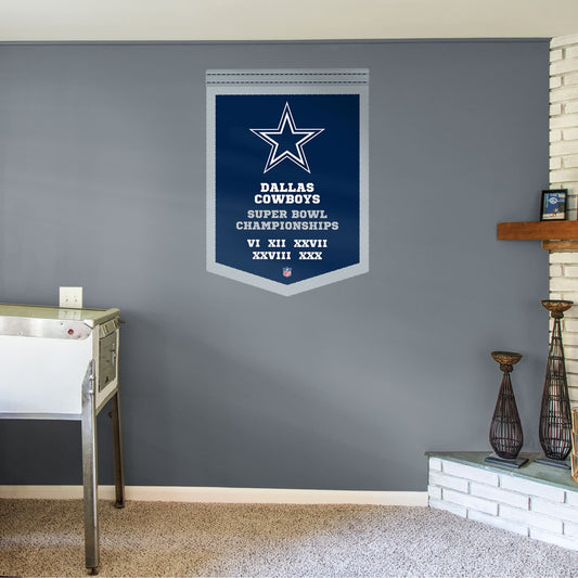 Dallas Cowboys: Super Bowl Champions Banner - Officially Licensed NFL Removable Wall Decal