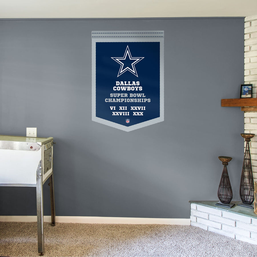 Dallas Cowboys - RealBig Super Bowl Champions Banner Collection - Official NFL - Reusable Vinyl Wall Decals