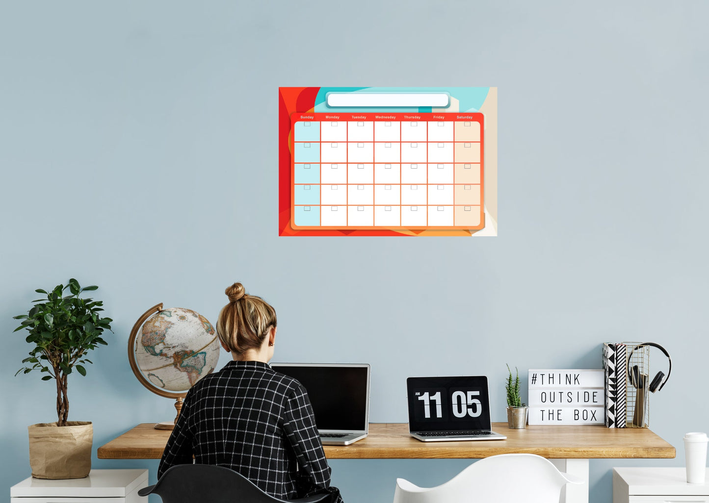 Calendars: Complementary One Month Calendar Dry Erase - Removable Adhesive Decal