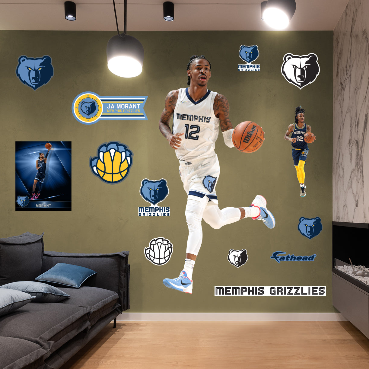 Memphis Grizzlies: Ja Morant         - Officially Licensed NBA Removable     Adhesive Decal