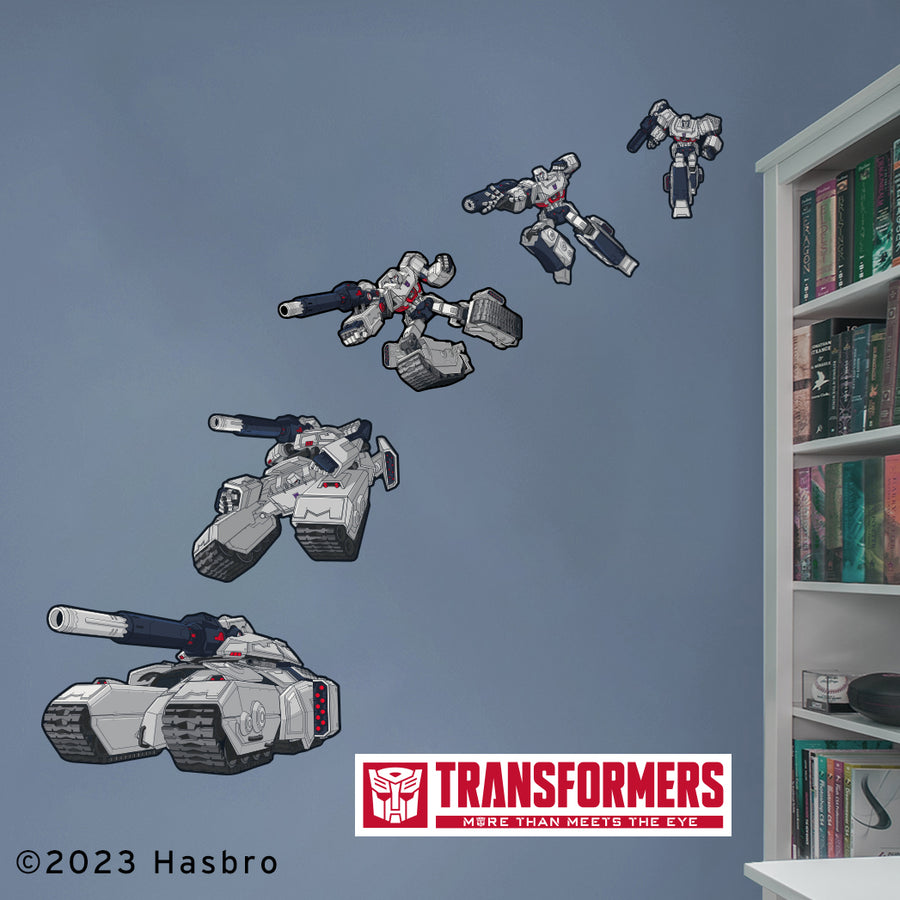 Megatron - Transformers - RealBig Transforming Sequence Collection - Official Hasbro - Reusable Vinyl Wall Decals