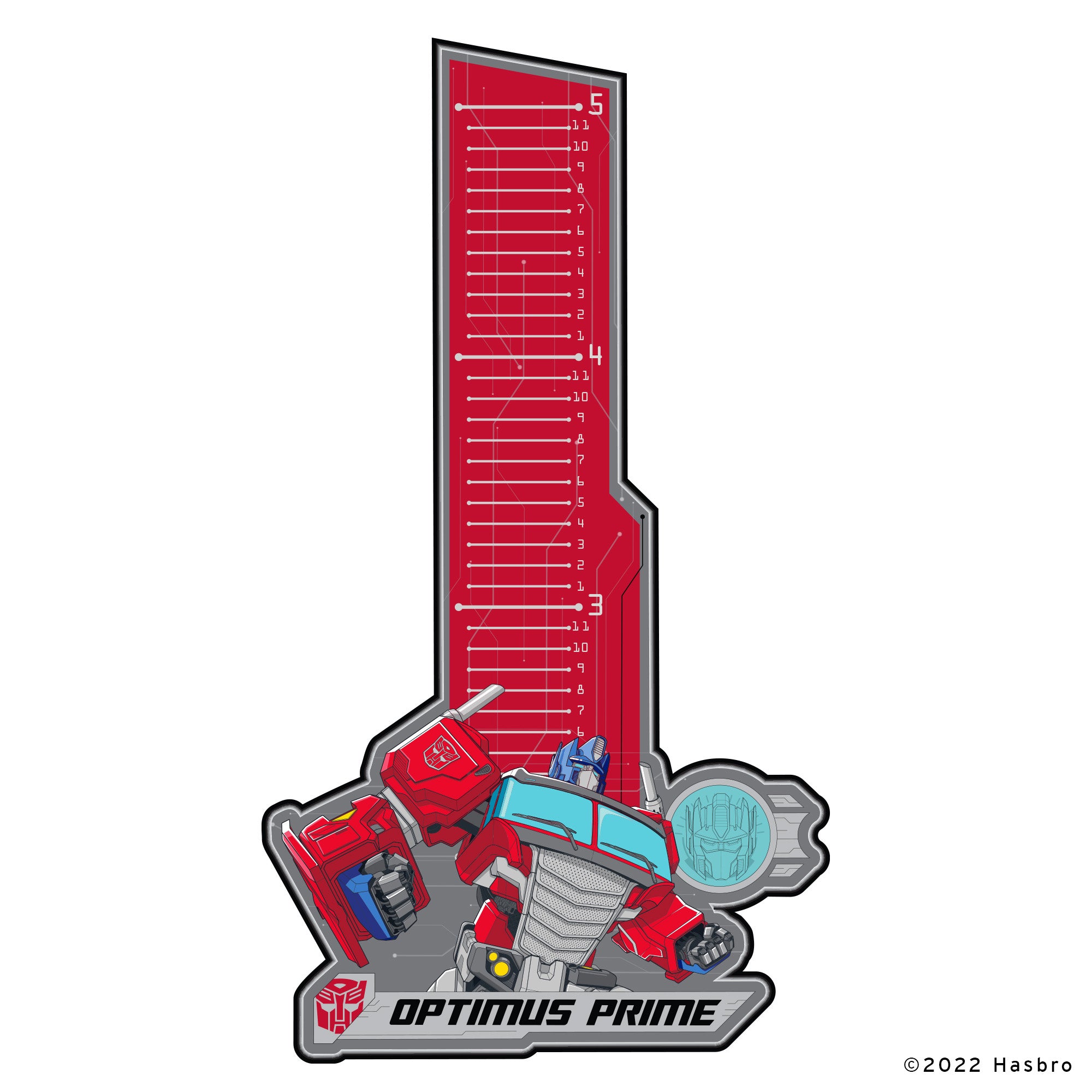 Optimus Prime Growth Chart Official Hasbro Transformers Reusab