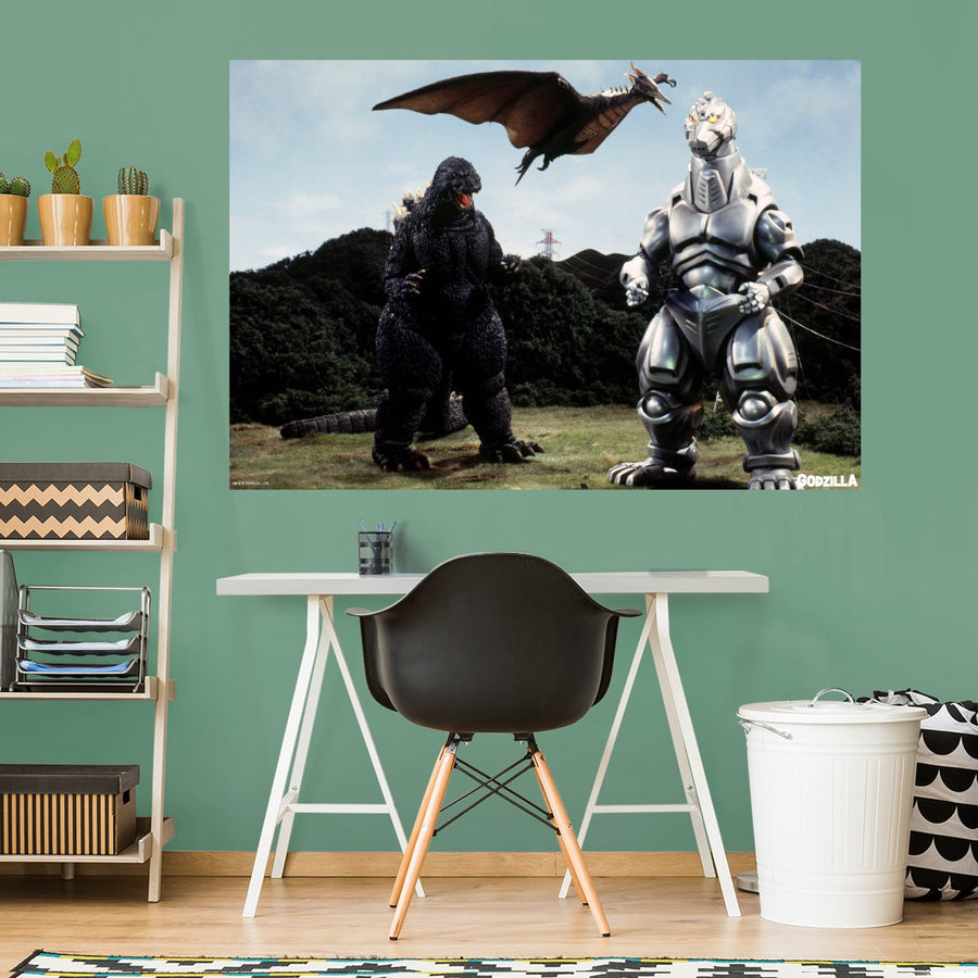 Godzilla vs Mechagodzilla - Movie Scene - Peel & Stick Poster - Official Toho - Godzilla - Reusable Vinyl Wall Decal
