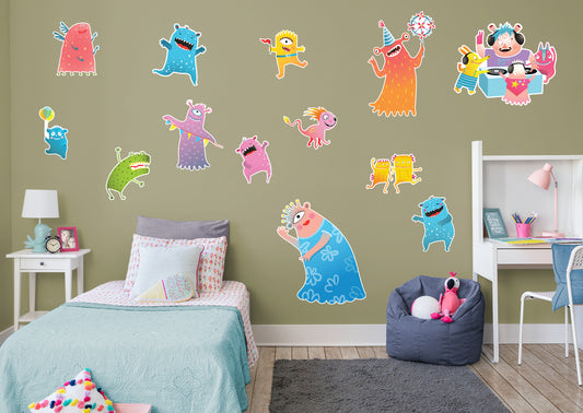 Monster:  Party Monsters Collection        -   Removable Wall   Adhesive Decal