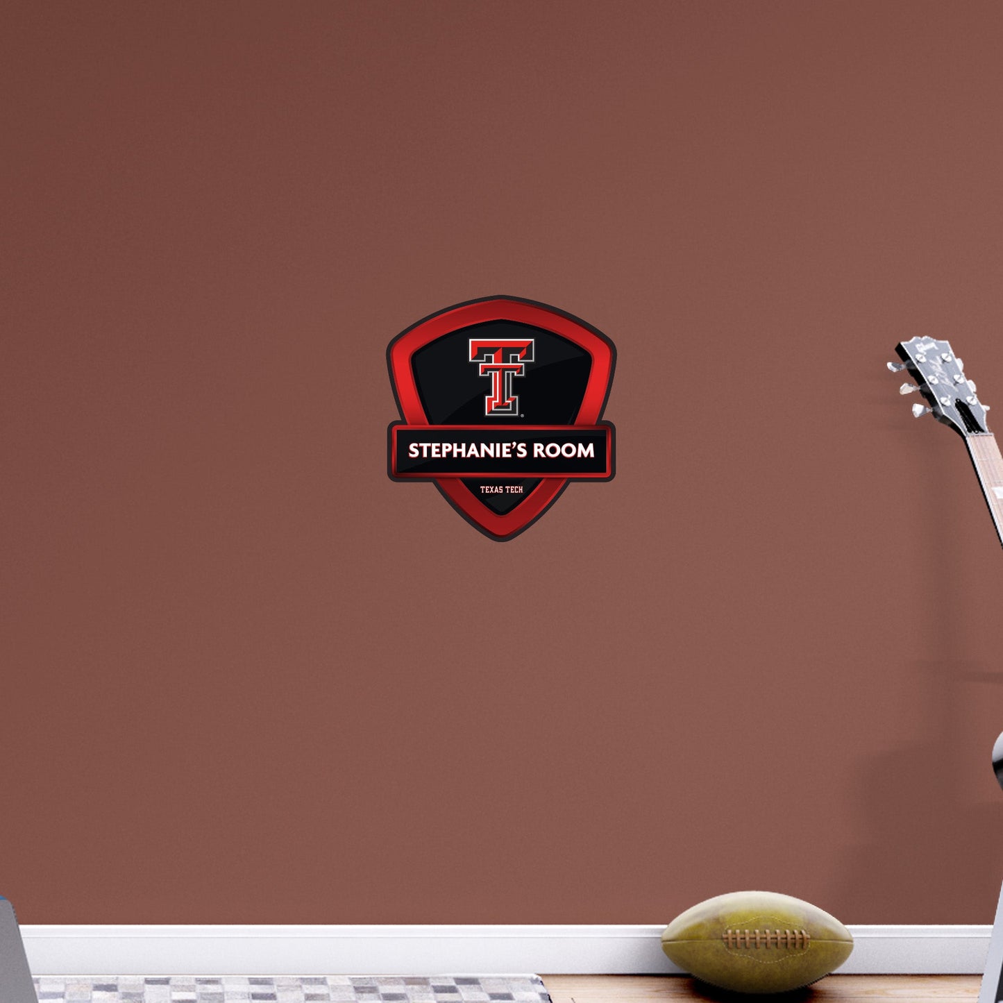 Texas Tech Red Raiders:   Badge Personalized Name        - Officially Licensed NCAA Removable     Adhesive Decal