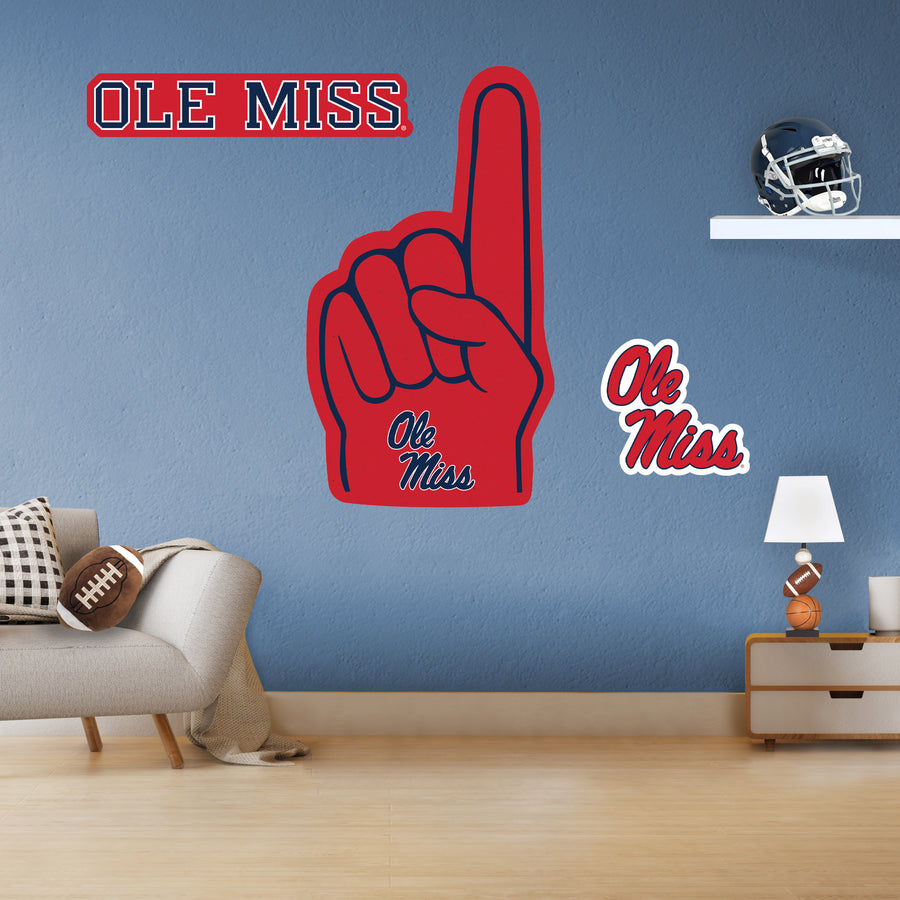 Ole Miss Rebels - RealBig Foam Finger Collection - Official NCAA - Reusable Vinyl Wall Decals