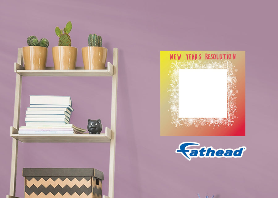 New Year: Snowflake Frame Dry Erase - Removable Adhesive Decal
