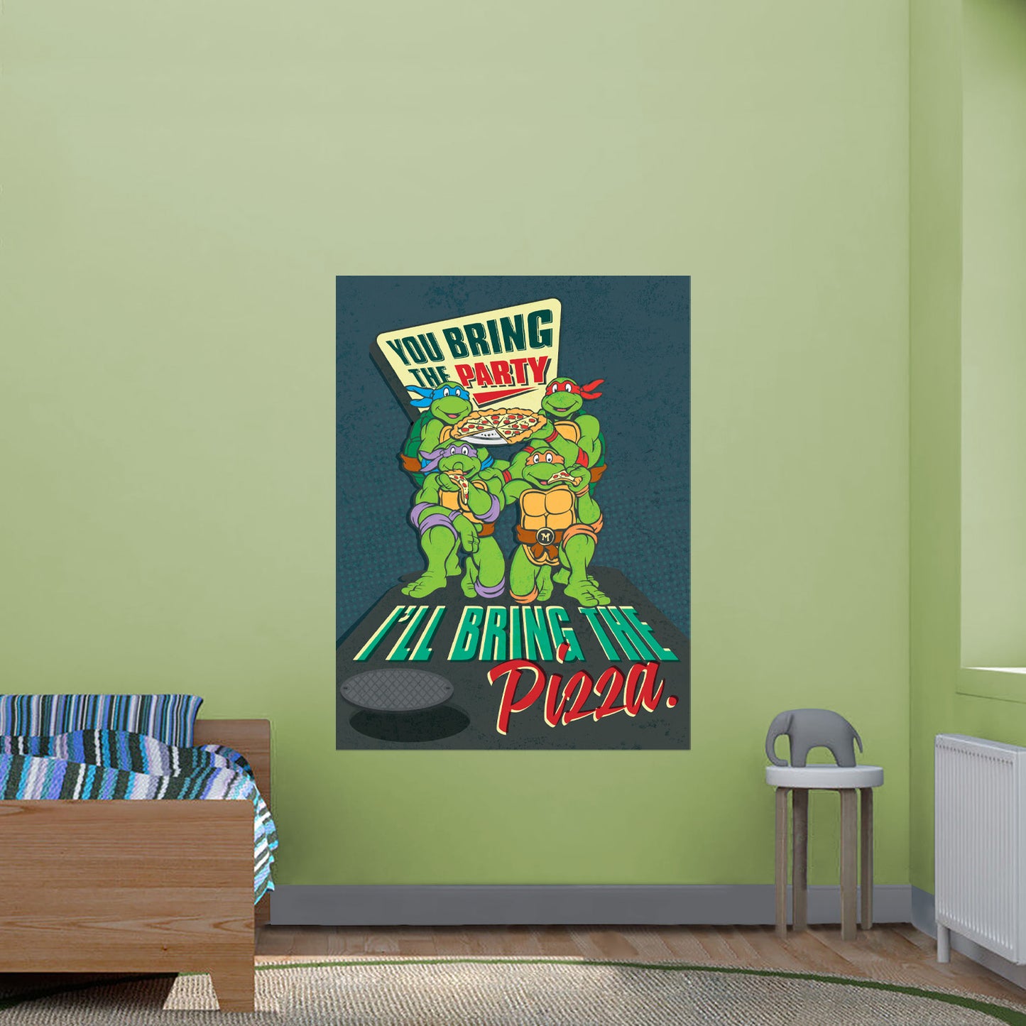 Teenage Mutant Ninja Turtles:  Bring the Party Poster        - Officially Licensed Nickelodeon Removable     Adhesive Decal