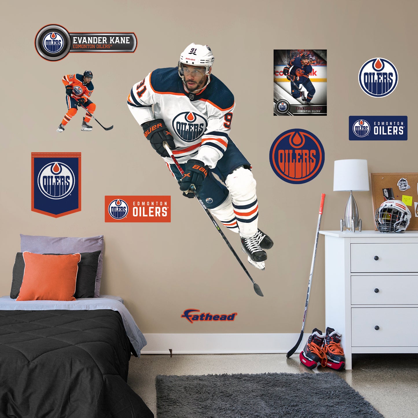 Edmonton Oilers: Evander Kane         - Officially Licensed NHL Removable     Adhesive Decal