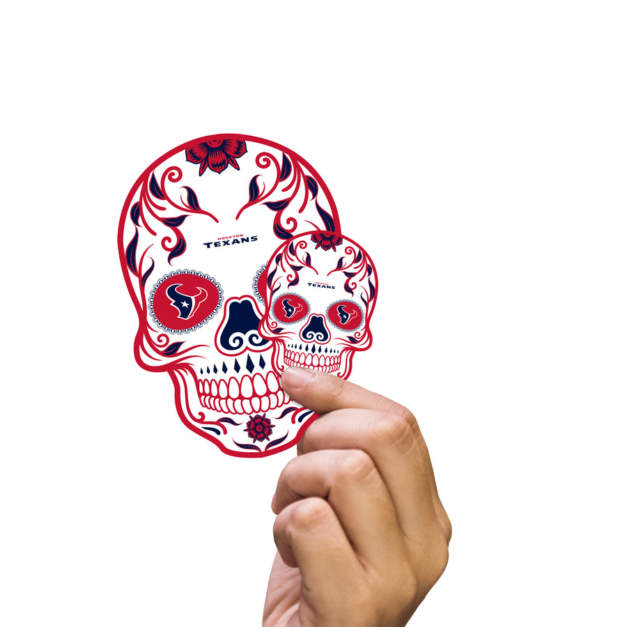Houston Texans - 5 Skull Minis (Mixed Sizes) - Official NFL - Reusable Vinyl Decals