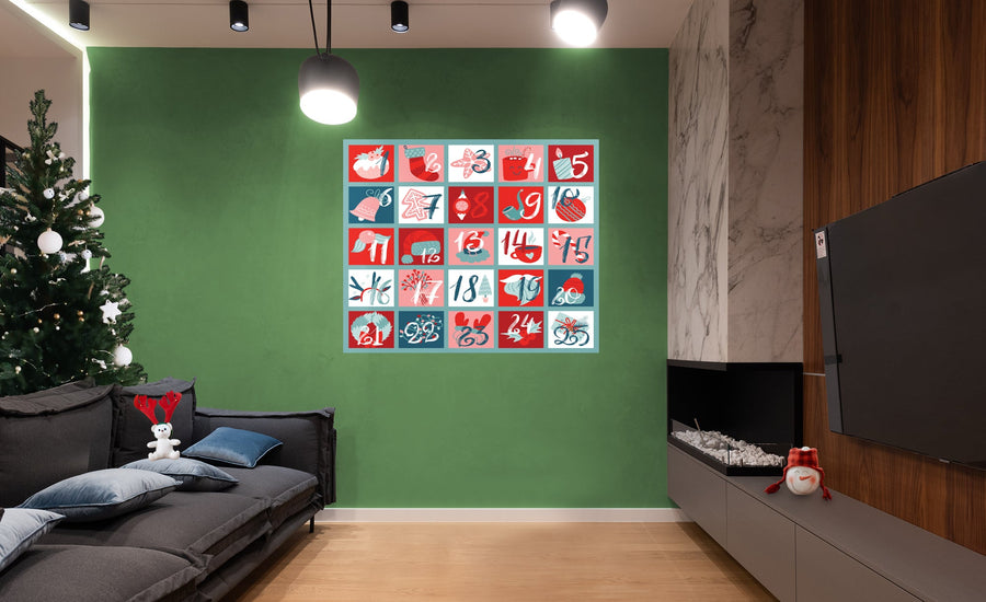 Christmas: Countdown Calendar Dry Erase - Removable Adhesive Decal