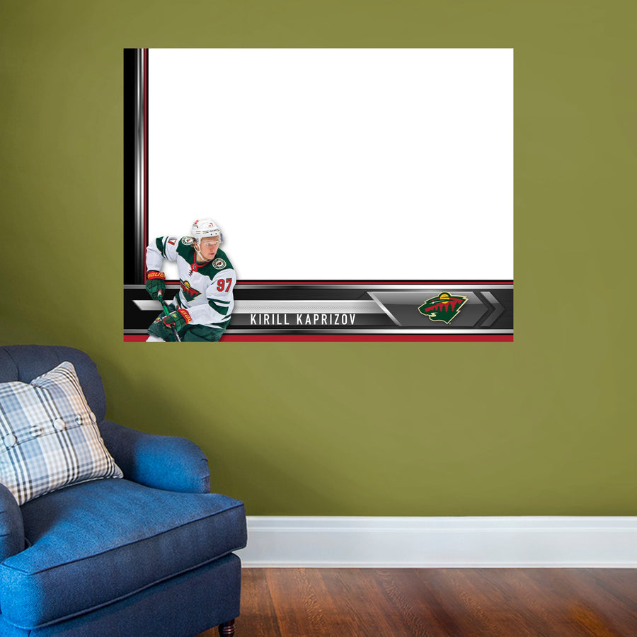 Minnesota Wild - Kirill Kaprizov - Dry Erase Whiteboard - Official NHL - Reusable Vinyl Wall Decal