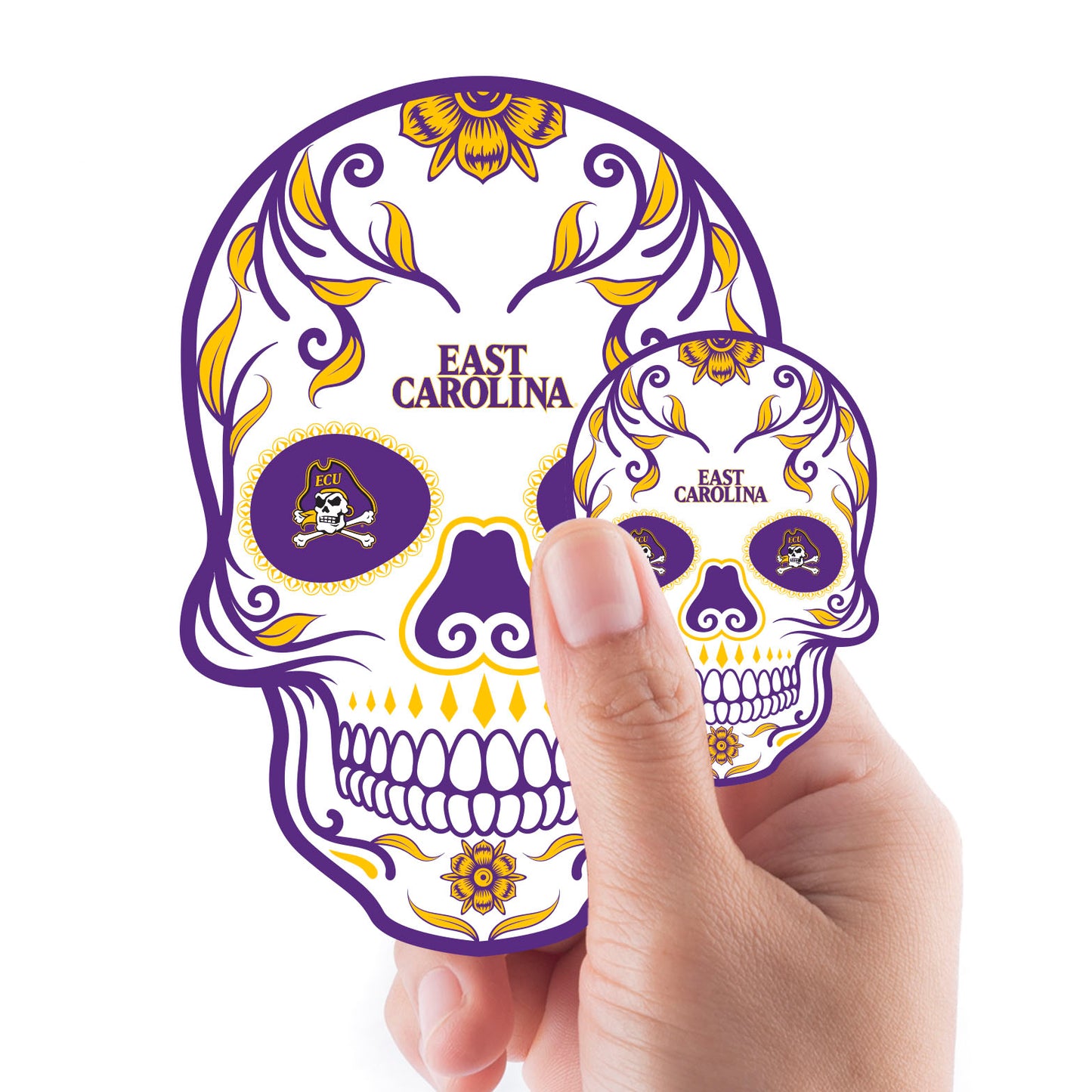 East Carolina Pirates:   Skull Minis        - Officially Licensed NCAA Removable     Adhesive Decal