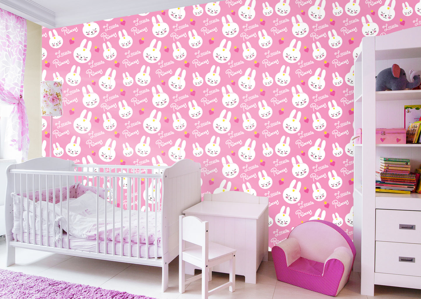 Some Bunny Loves You Princess  - Peel & Stick Wallpaper