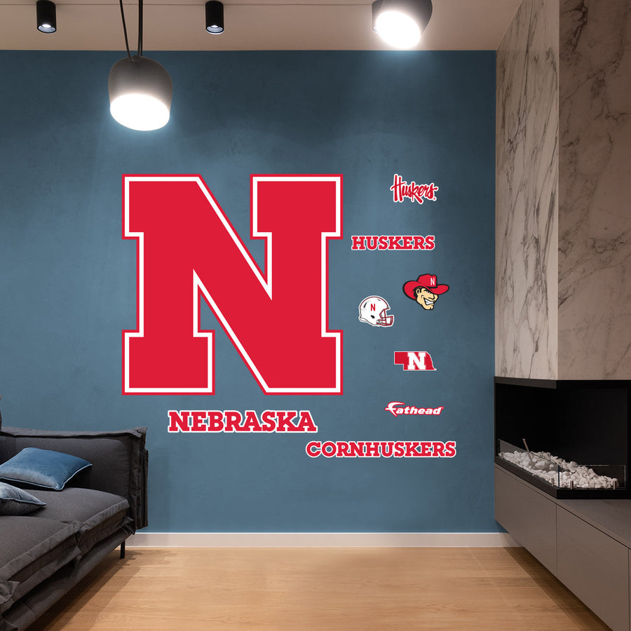 Nebraska Cornhuskers - RealBig Logo Collection - Official NCAA - Reusable Vinyl Wall Decals