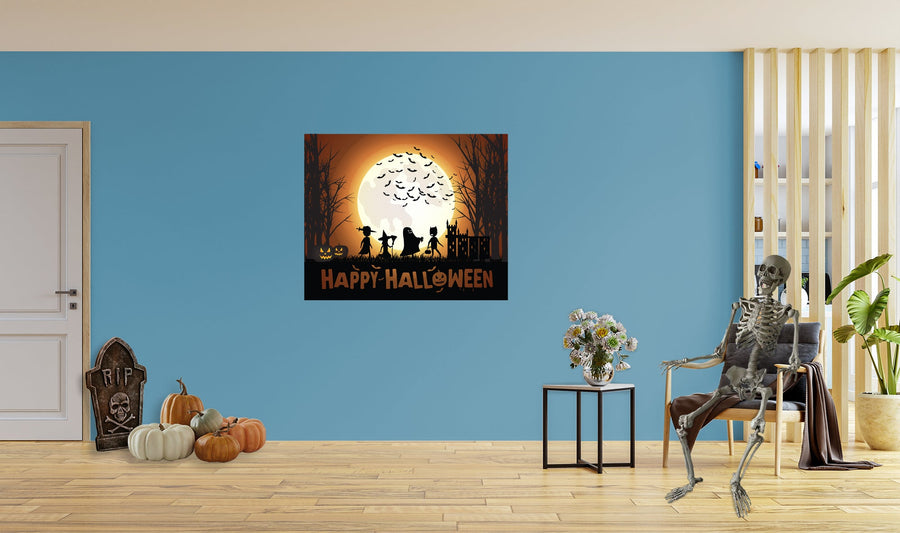 Halloween:  Trick Or Treat Mural        -   Removable Wall   Adhesive Decal