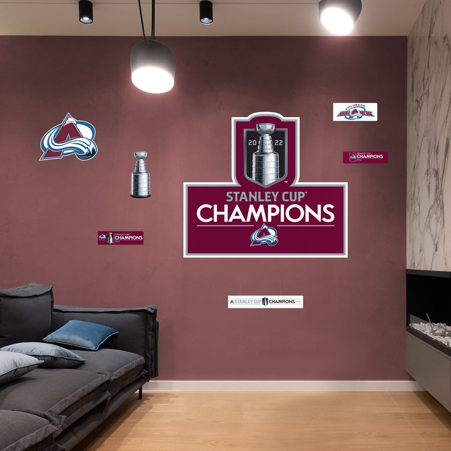 Colorado Avalanche - RealBig 2022 Stanley Cup Champions Logo Collection - Official NHL - Reusable Vinyl Wall Decals