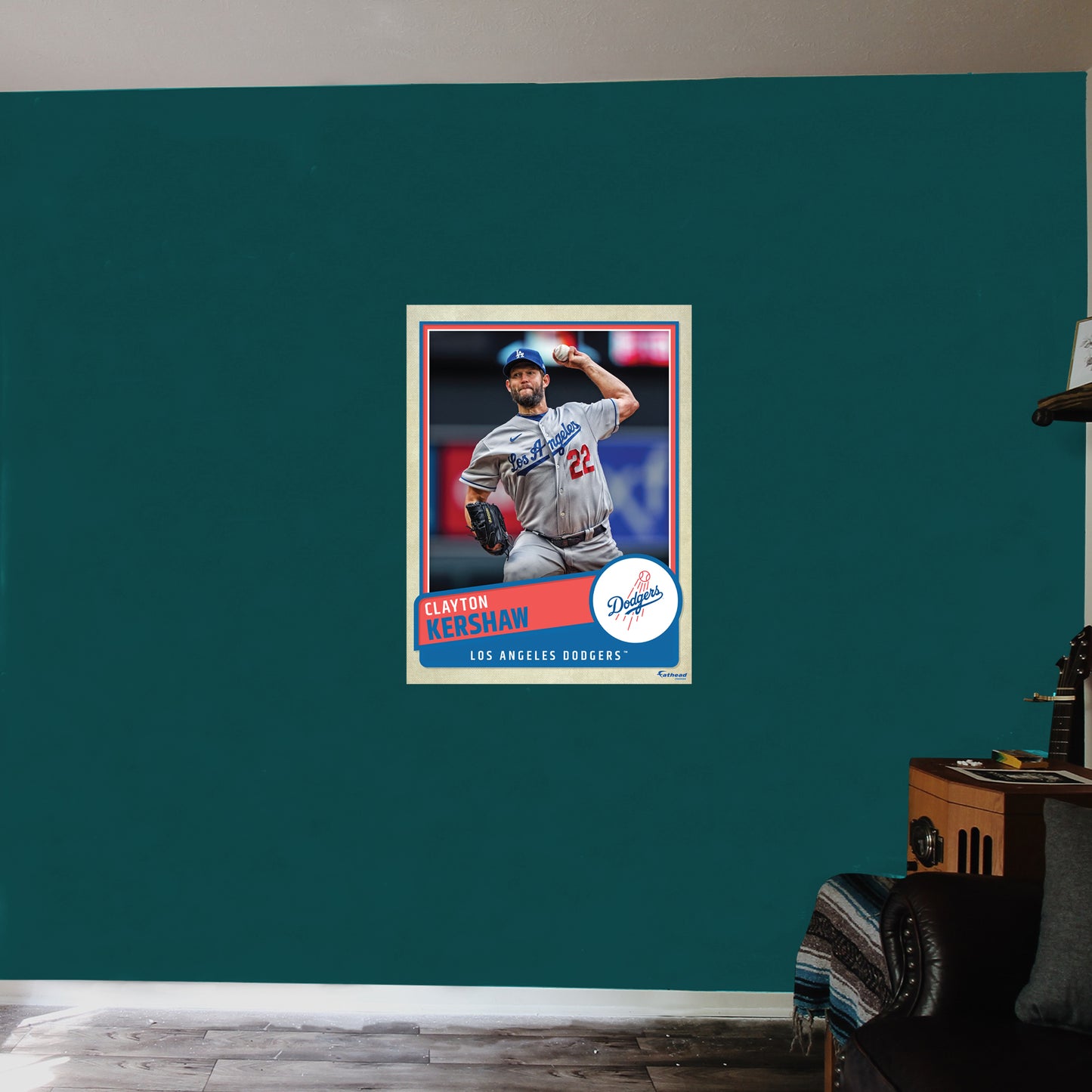 Los Angeles Dodgers: Clayton Kershaw  Poster        - Officially Licensed MLB Removable     Adhesive Decal