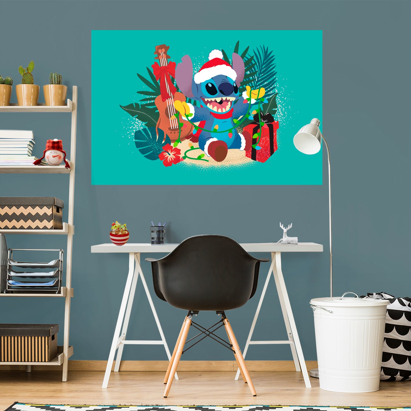 Lilo & Stitch Festive Cheer: Stitch Presents Mural        - Officially Licensed Disney Removable     Adhesive Decal
