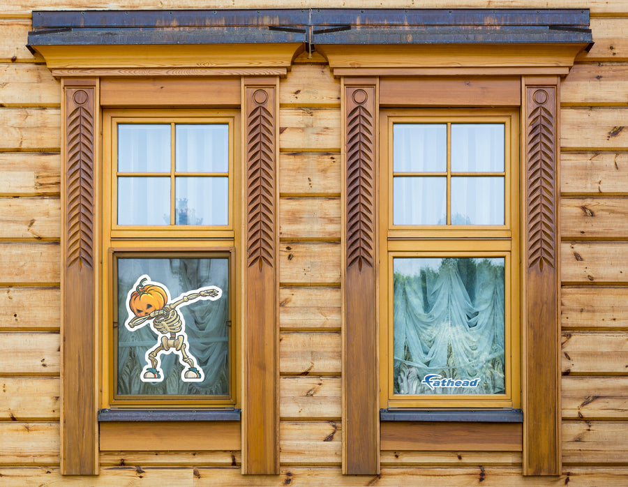 Halloween: Pumpkin Skeleton Window Clings        -   Removable Window   Static Decal
