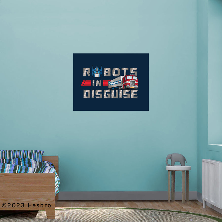 Optimus Prime - Peel & Stick Poster - Official Hasbro - Transformers Classic Robots In Disguise - Reusable Vinyl Wall Decal