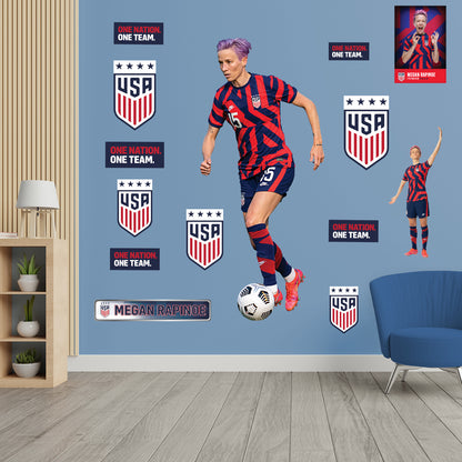 Megan Rapinoe 2022 RealBig        - Officially Licensed USWNT Removable     Adhesive Decal