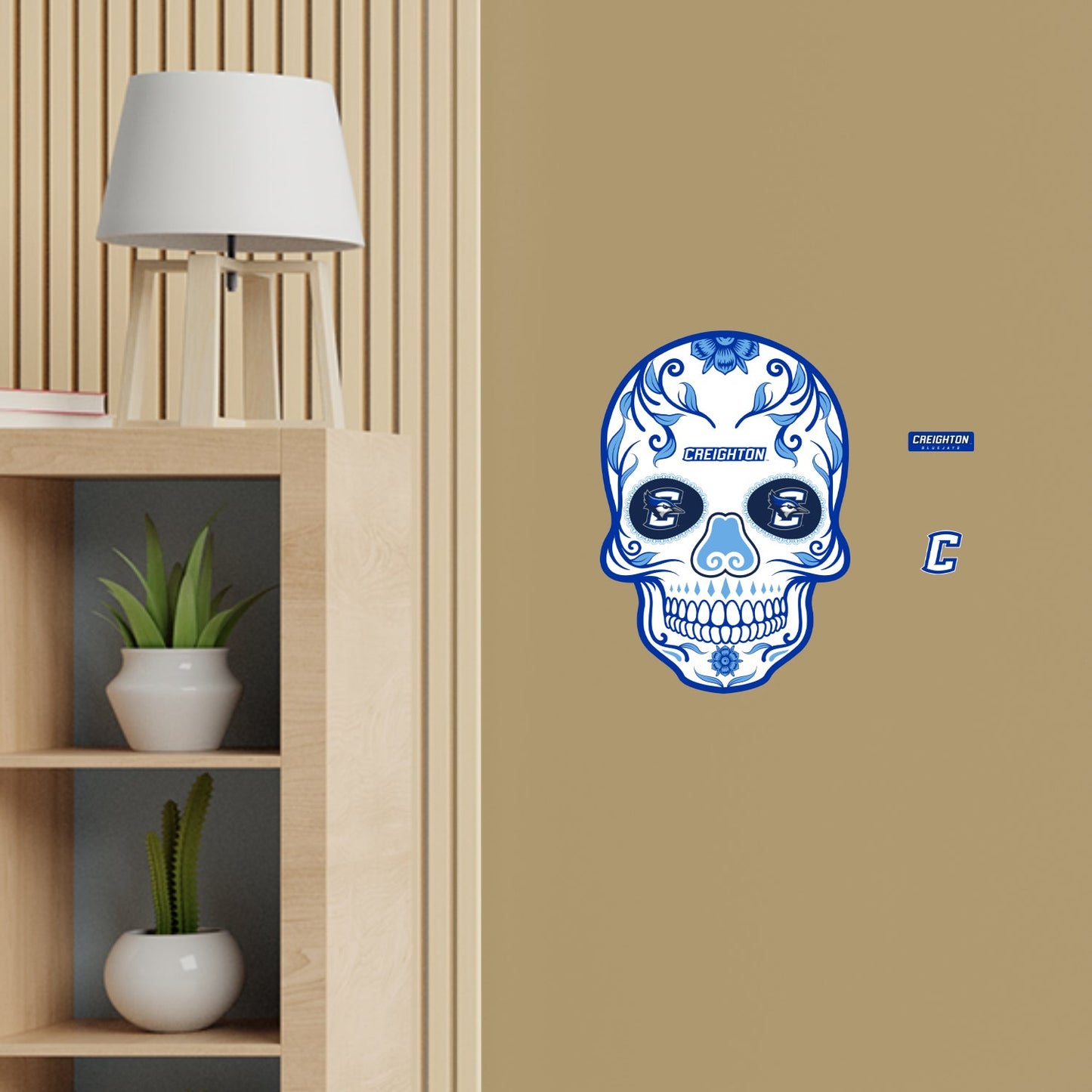 Creighton Blue Jays - RealBig Sugar Skull Collection - Official NCAA - Reusable Vinyl Wall Decals