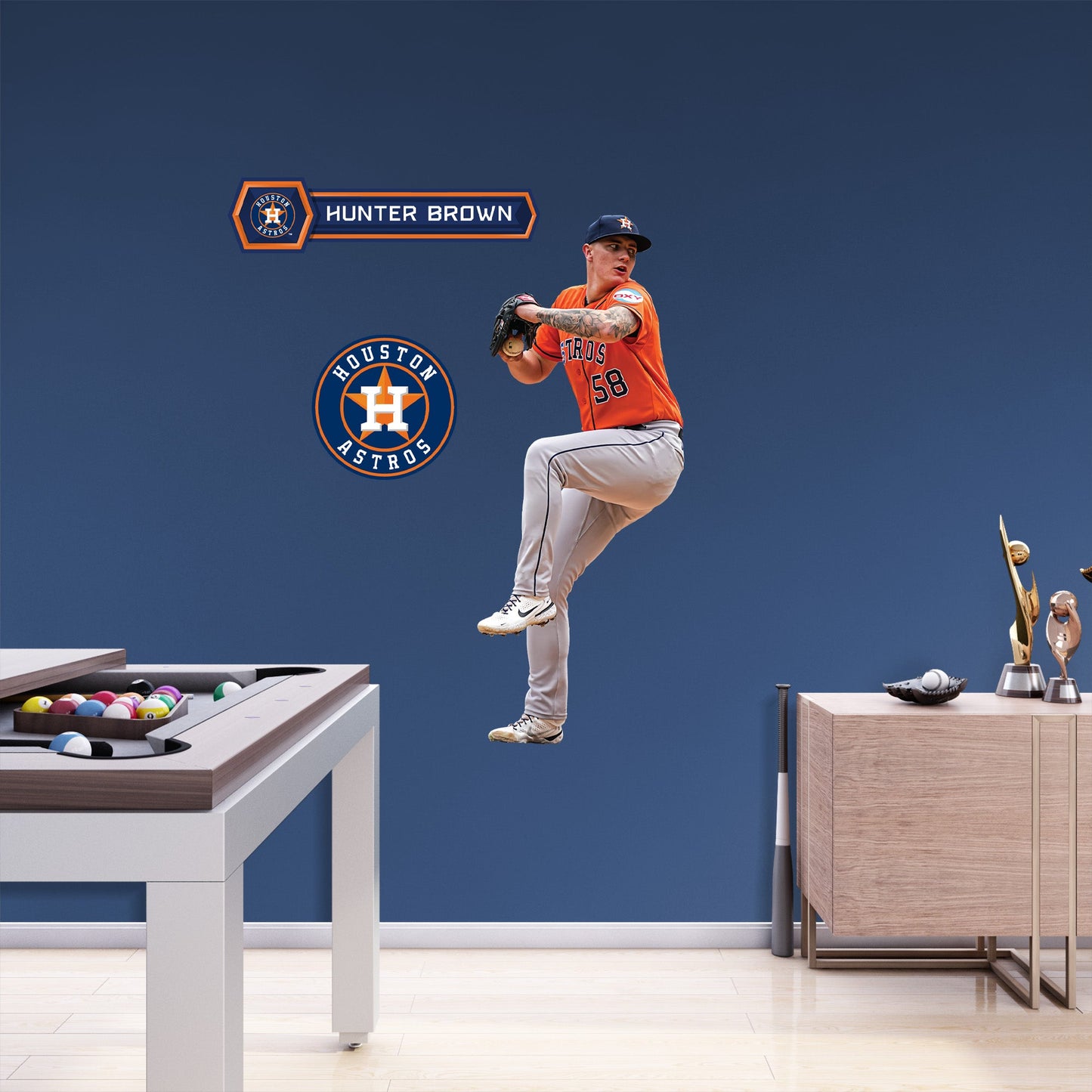 Houston Astros: Hunter Brown         - Officially Licensed MLB Removable     Adhesive Decal
