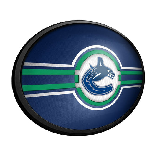 Vancouver Canucks: Oval Slimline Lighted Wall Sign - The Fan-Brand