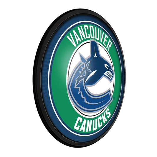 Vancouver Canucks: Round Slimline Lighted Wall Sign - The Fan-Brand