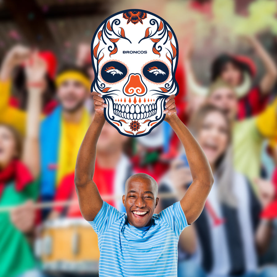 Skull - Big Head - Official NFL - Denver Broncos - Foam Core Cutout