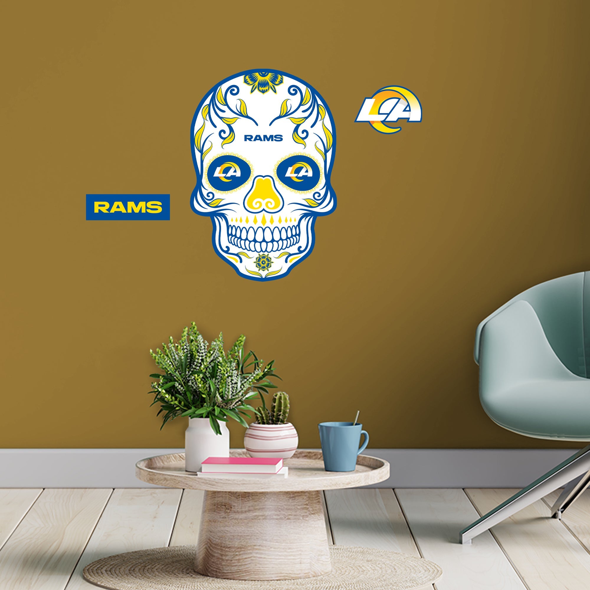 Skeleton Rams Logo Los Angeles Rams - RealBig Skull Collection - Official NFL - Reusable ...
