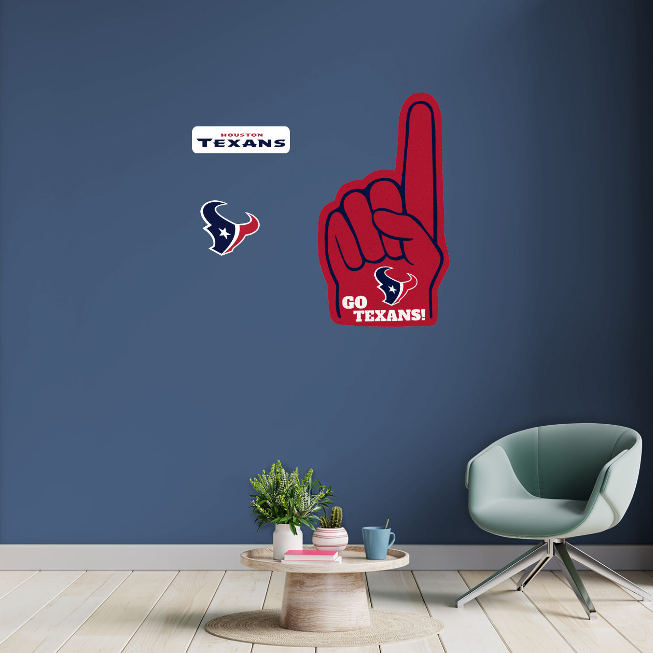 Houston Texans: Foam Finger - Officially Licensed NFL Removable Adhesive Decal