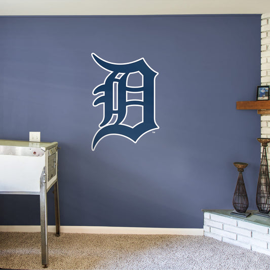Detroit Tigers: Blue Old English D Logo - Officially Licensed MLB Removable Wall Decal