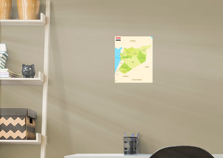 Maps of Asia: Syria Mural        -   Removable Wall   Adhesive Decal