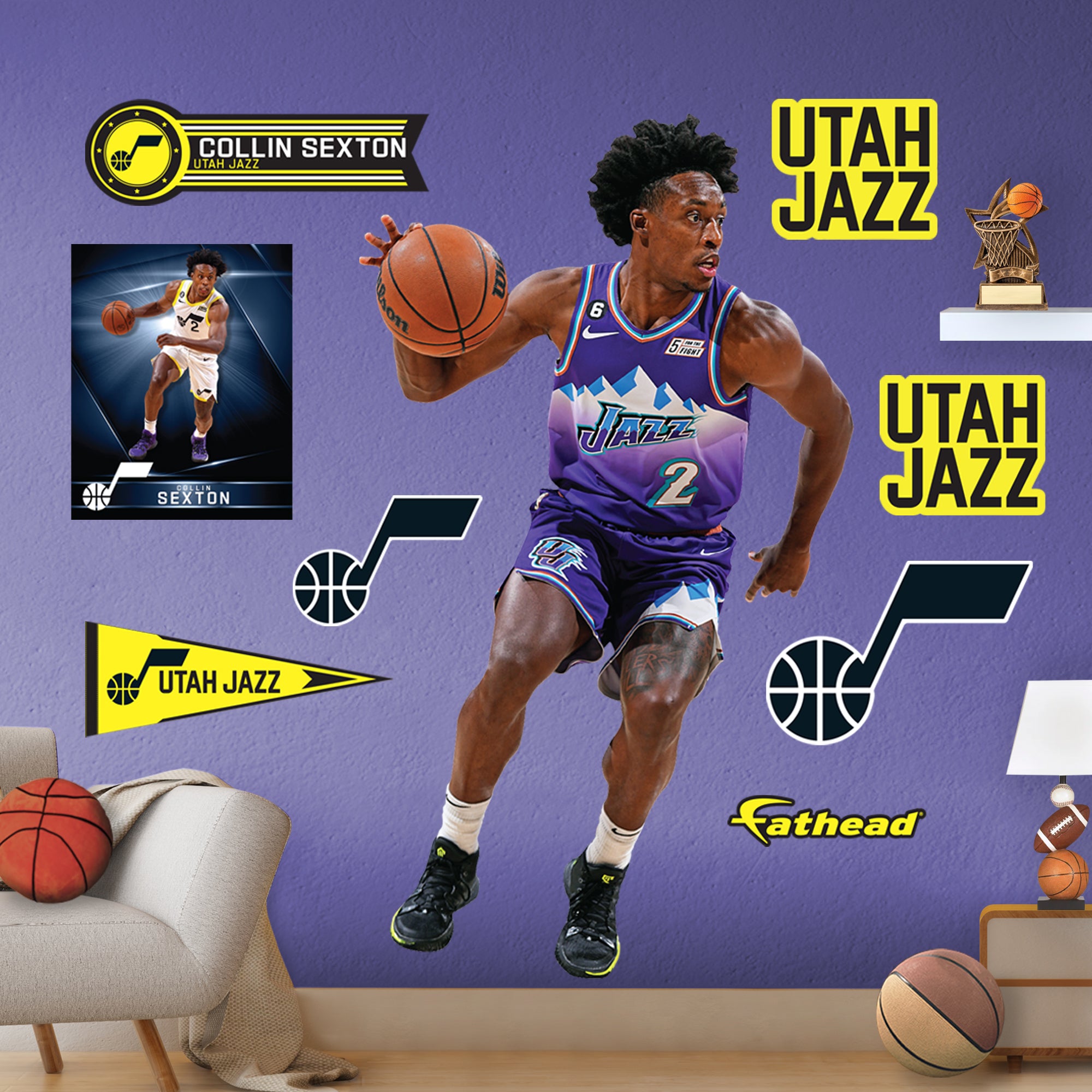 Collin Sexton Utah Jazz Nike Youth 2022/23 Swingman Jersey - City