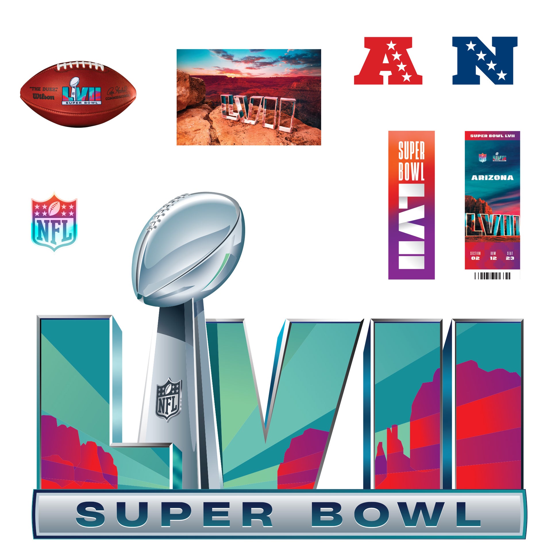 Super Bowl LVII Logo - Officially Licensed NFL Removable Adhesive